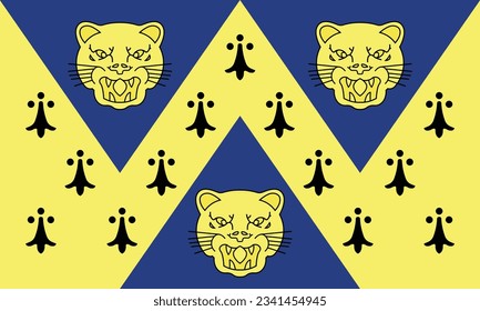 The flag of the Shropshire county of England. Vector illustration