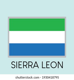 Flag of Sierra Leon icon design, official colors and correct aspect ratio. Simple flat vector illustration, eps 10
