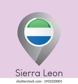 Flag of Sierra Leon icon design, official colors and correct aspect ratio. Simple gradient vector illustration, eps 10
