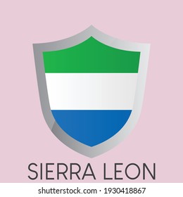 Flagge von Sierra Leon Schild Symbol Design, einfache Farbverlauf-Vektorgrafik, eps10
