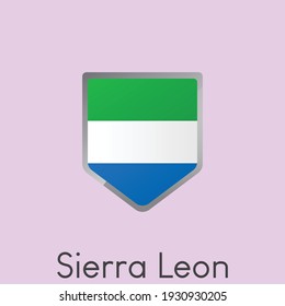 Flag of Sierra Leon shield icon design, Simple gradient vector illustration, eps 10
