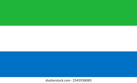 Flag of Sierra Leone, 16:9 Format, Sierra Leone Flag, Vector Images