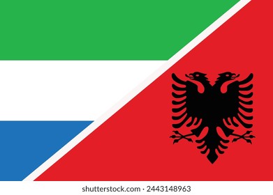 Flagge von Sierra Leone und Albanien Konzept Grafikelement Illustration Vorlage Design
