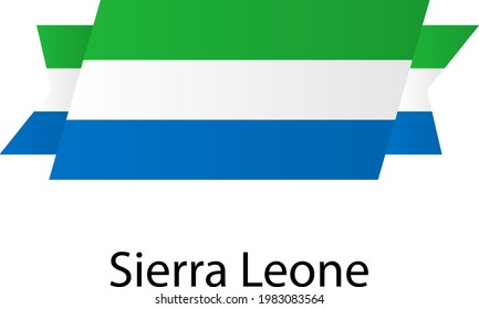 Flag of Sierra Leone banner icon design, official colors and correct aspect ratio. Simple flat vector illustration, eps 10