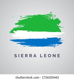 flag of Sierra Leone brush stroke background
