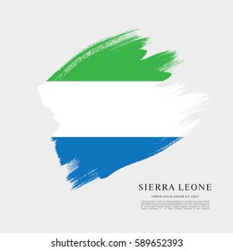 Flag of Sierra Leone, brush stroke background