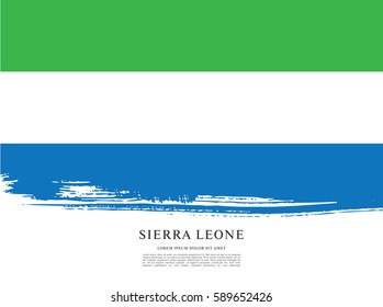 Flag of Sierra Leone, brush stroke background