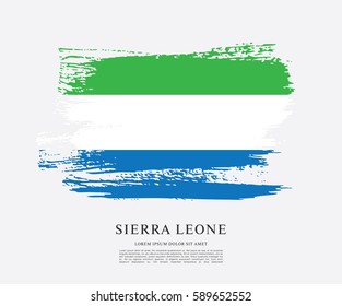 Flag of Sierra Leone, brush stroke background