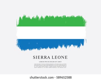 Flag of Sierra Leone, brush stroke background