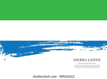 Flag of Sierra Leone, brush stroke background