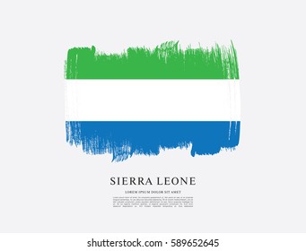 Flag of Sierra Leone, brush stroke background