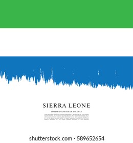Flag of Sierra Leone, brush stroke background