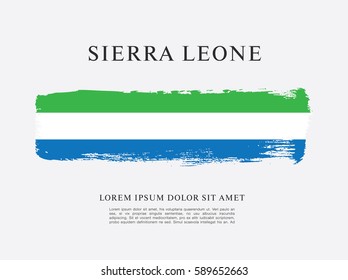 Flag of Sierra Leone, brush stroke background