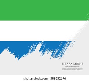 Flag of Sierra Leone, brush stroke background