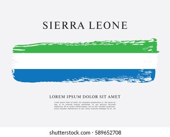 Flag of Sierra Leone, brush stroke background