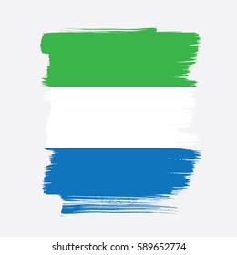 Flag of Sierra Leone, brush stroke background