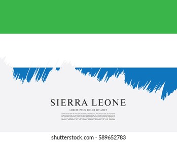 Flag of Sierra Leone, brush stroke background