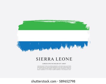 Flag of Sierra Leone, brush stroke background