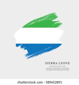 Flag of Sierra Leone, brush stroke background