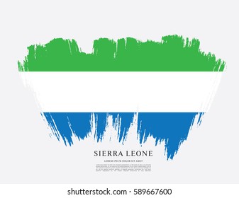 Flag of Sierra Leone, brush stroke background
