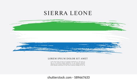 Flag of Sierra Leone, brush stroke background