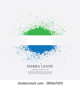 Flag of Sierra Leone, brush stroke background