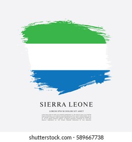 Flag of Sierra Leone, brush stroke background