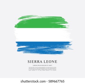 Flag of Sierra Leone, brush stroke background