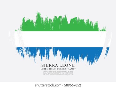 Flag of Sierra Leone, brush stroke background
