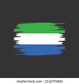 Flag of Sierra Leone with brush style