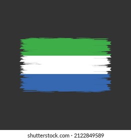 Flag of Sierra Leone with brush style