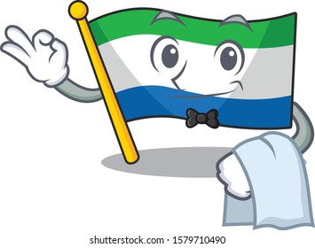 Flag sierra leone Character on A stylized Waiter look