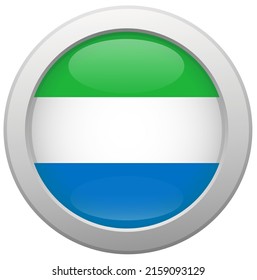 Flag of Sierra Leone in a circle, national colors, vector illustration
