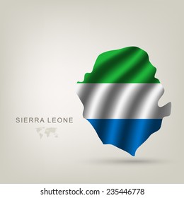 flag Sierra LEONE a country with shadow