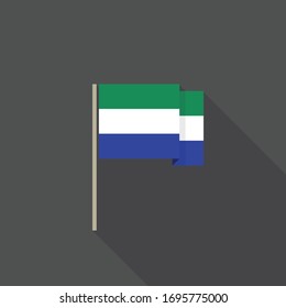 flag of Sierra leone flat icon, vector illustration