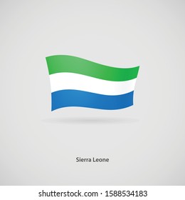The flag of Sierra Leone is flying layered vector image.