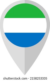 Flag of Sierra Leone in the geolocation sign, national colors. Vector illustration