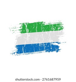 Flag of Sierra Leone with a gunge effect, vector illustration	
