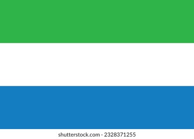 Flag of Sierra Leone. Flag icon. Standard color. Standard size. A rectangular flag. Computer illustration. Digital illustration. Vector illustration.