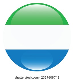 Flag of Sierra Leone. Flag icon. Standard color. Circle icon flag. 3d illustration. Computer illustration. Digital illustration. Vector illustration.