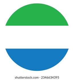 Flag of Sierra Leone. Flag icon. Standard color. Circle icon flag. Computer illustration. Digital illustration. Vector illustration.