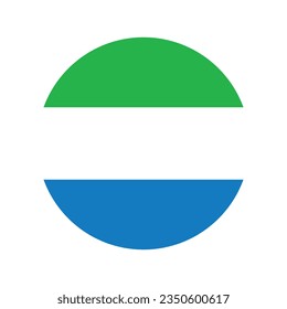 Flag of Sierra Leone. Flag icon. Standard color. Circle icon flag. Computer illustration. Digital illustration. Vector illustration.