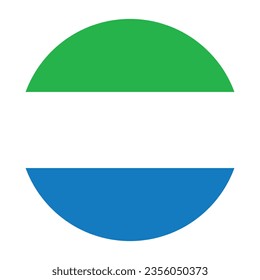 Flag of Sierra Leone. Flag icon. Standard color. Circle icon flag. Computer illustration. Digital illustration. Vector illustration.