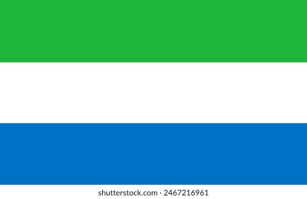 Die Flagge von Sierra Leone. Flag-Symbol. Standardfarbe. Vektorillustration.	