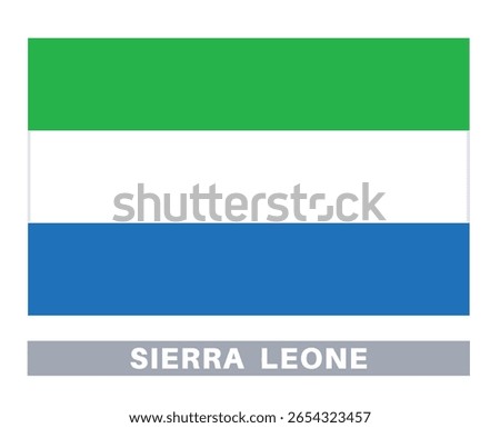 Flag of sierra leone. Flag icon. Standard colors. Standard size. Rectangular flag.