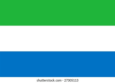 Flag of Sierra Leone. Illustration over white background