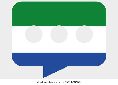 The flag of Sierra Leone in a messaging bubble