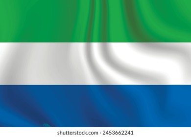 Flag of Sierra Leone. National symbol in official colors. Template icon. Abstract vector background.