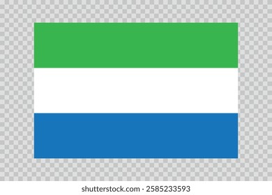 Flag of Sierra Leone. National symbol in official colors. Template icon. Abstract vector background.