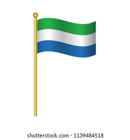 Flag of Sierra Leone ,Sierra Leone flag official colors and proportion correctly, Sierra Leone flag waving isolated Vector illustration eps10.